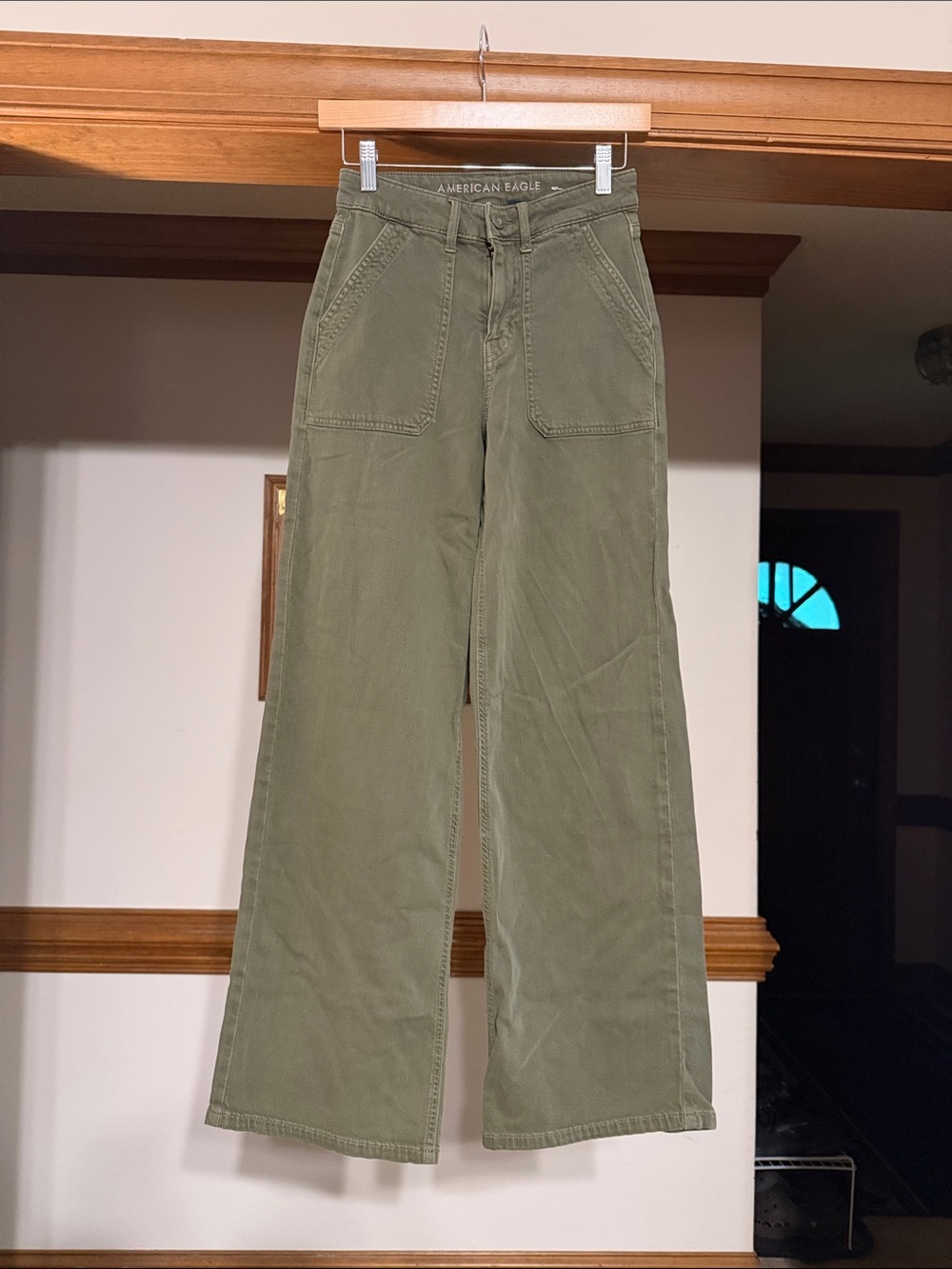 American Eagle Outfitters Olive Wide Leg Pants